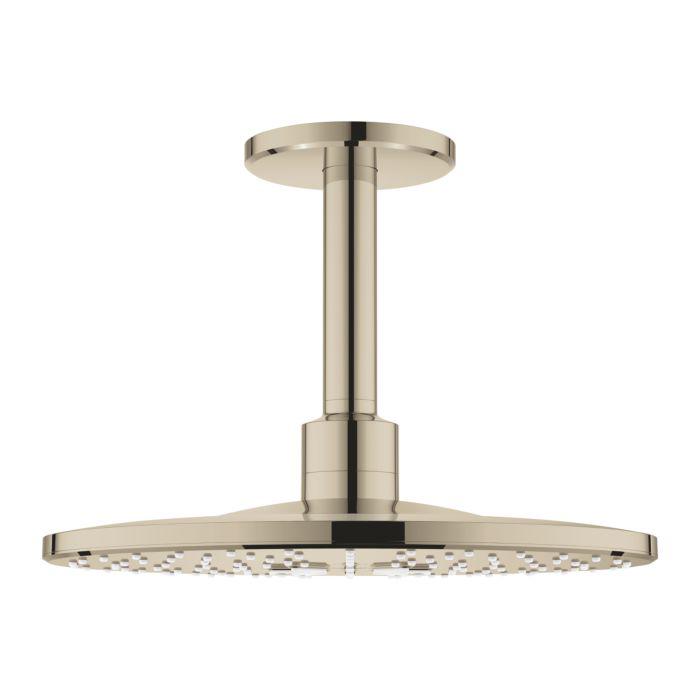 Grohe Rainshower Kopfbrauseset 26477BE0 nickel poliert, mit Deckenauslass 142mm, 2 Stahlarten