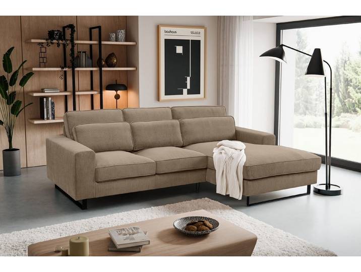freiraum Ecksofa Bolivia, in braun-beige, Cord - 276x91x183cm (BxHxT)