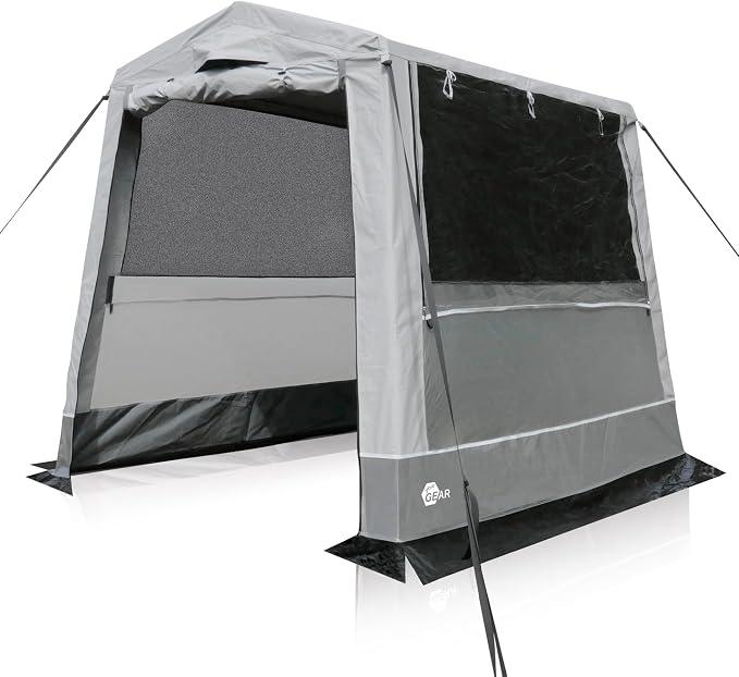 Zelt Trient Multi Storage - Küchenzelt & Gerätezelt 240x180x200 cm, wasserdicht, Winterfest, PVC Dach und Wände, UV 50+, 2 Fenster, stabile Stahlrohre, Outdoor Zelt für Camping & Garten