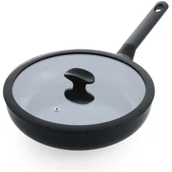 BK Padella Antiaderente per Snack in Ceramica, Pfanne + Kochtopf, Schwarz