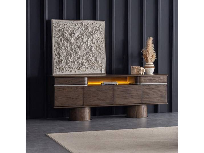JVmoebel Sideboard Braune Konsole von JVMoebel, Holz & Metall, 4 Schubladen