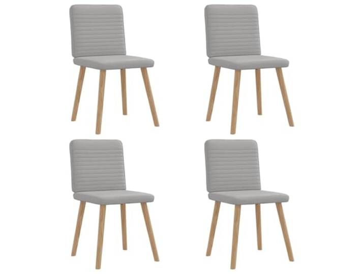 Esszimmerstühle 4 Stück Wolkengrau Stoff Polsterstuhl mit Metall und Holz Polyesterbezug, Schaumstoffpolsterung, Metall-Holz-Gestell, Esszimmer, Wohnzimmer, Gästezimmer