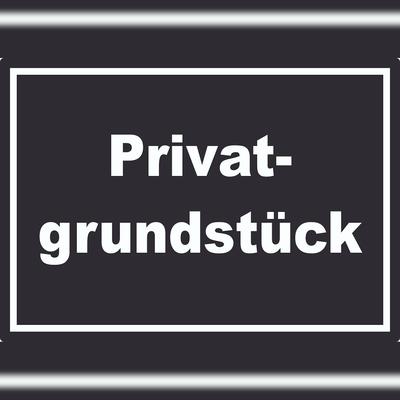 HB-Druck Privatgrundstück Aufkleber weiß-schwarz A4 (210x297mm)