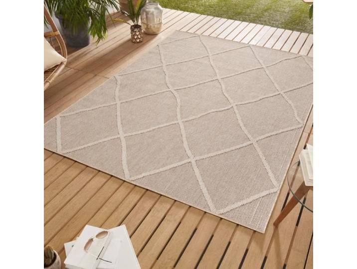 Tapis - SIMPEX - Boho Marocain - Motif losange - 140 x 200 cm - 100% Polypropylène