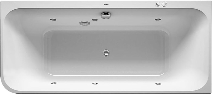 Duravit DU Whirlwanne Happy D.2Plus 1800x800mm, angef.Acrylv.,Graph.S.Matt Ecke re.,JS