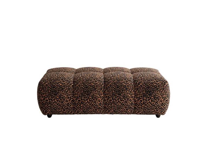 ALEXIA - Pouf en tissu imprimé animalier Terracotta 120x60x40
