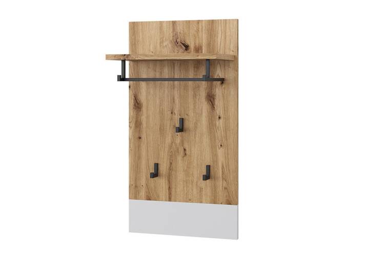 Vicco Wandgarderobe Selena Weiß/Artisan 44 x 83 cm, Weiß, Eiche Artisan, Holzwerkstoff, 1 Fächer, 44x83x25.6 cm, Garderobe, Garderobenpaneele
