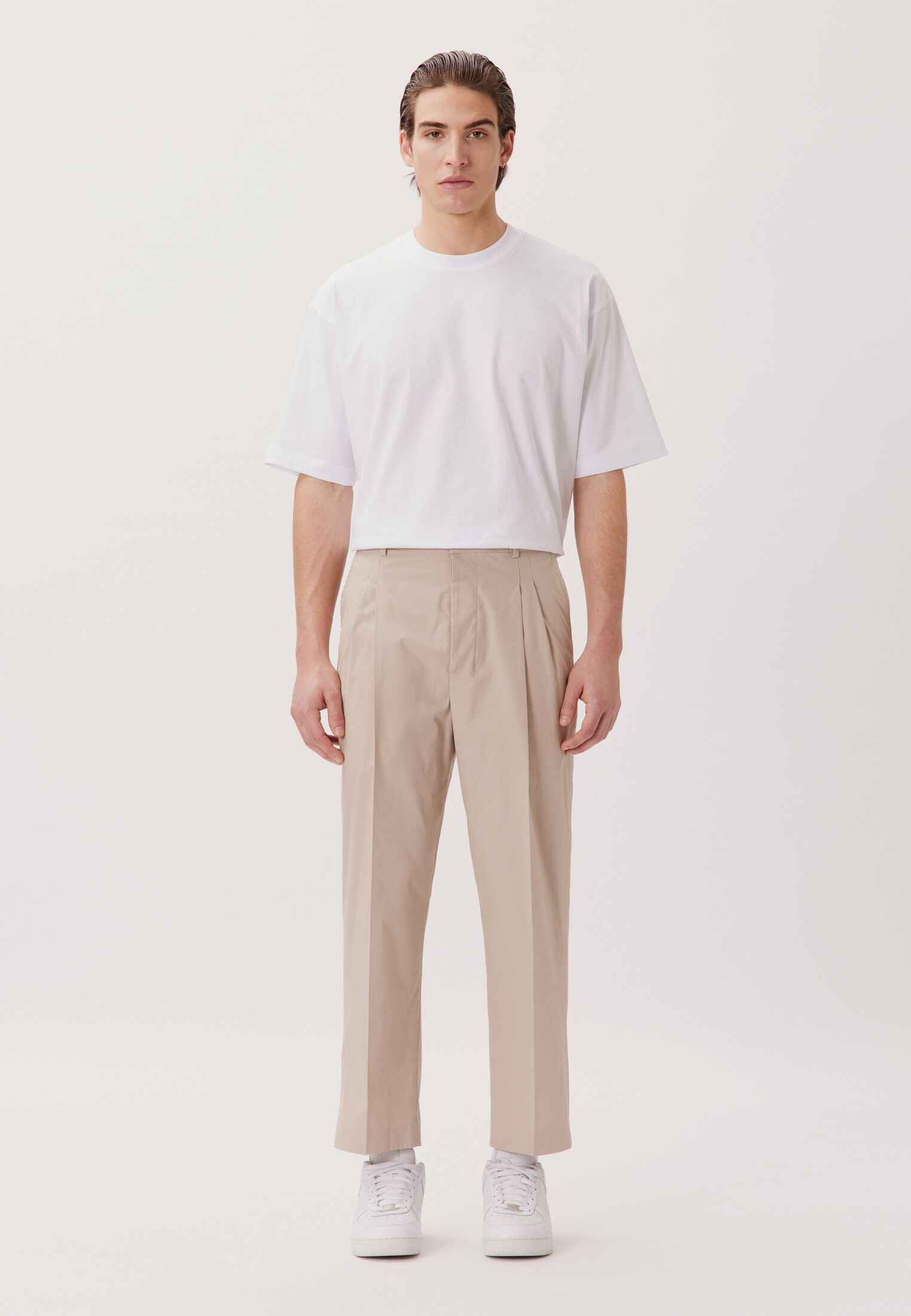 Chinohose STUDIO SEIDENSTICKER "Studio", Herren, Gr. 50, Normalgrössen, beige, 100% Baumwolle, unifarben, Hosen Chinohose beige 50, Normalgrössen