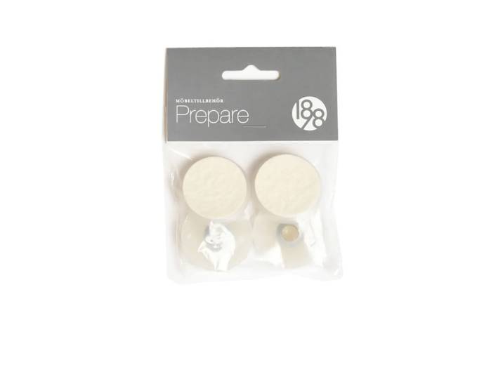 1898 Patin pour meuble Prepare blanc, patins de protection plastique feutre 37 mm, 4 pcs