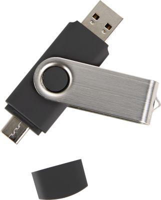 USB-Stick C5, mit 1 x USB 3.0 & 1 x USB Typ-C, bis zu 4,8 GB/s, duplexfähig, Speicherkapazität 64 GB, schwarz
