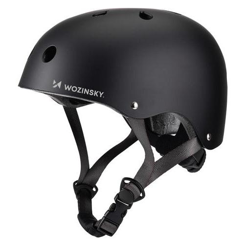 Wozinsky Kask rowerowy BMX/hulajnoga lekki M - czarny (54 - 58 cm) (5907769381041)