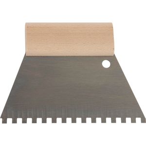 kwb Spachtel 0327-18, Breite 180mm, Zahnspachtel aus Edelstahl, mit Holzgriff