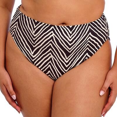 Fiji Falls Mid Rise Bikini Brief by Elomi Swim in Black (Size 24)