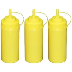 GVK ECO 3 Stück gelbe Quetschflaschen 0,49 Liter Dosierflasche Spenderflasche Dressingflasche