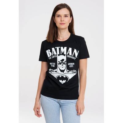 T-Shirt LOGOSHIRT "Batman - Portrait", Damen, Gr. L, schwarz, 100% Baumwolle, bedruckt, normal, Rundhals, Shirts T-Shirt, mit Superhelden Print