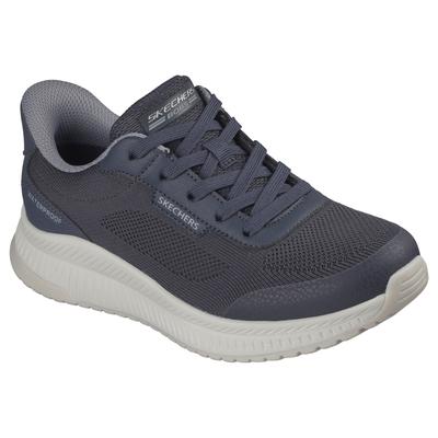 Sneaker SKECHERS "BOBS SQUAD 4-ESSENTIAL LOOK", Damen, Gr. 39, blau (dunkelblau), Lederimitat, Schuhe Sneaker, Slipper mit Slip-ins und waterproof Ausstattung