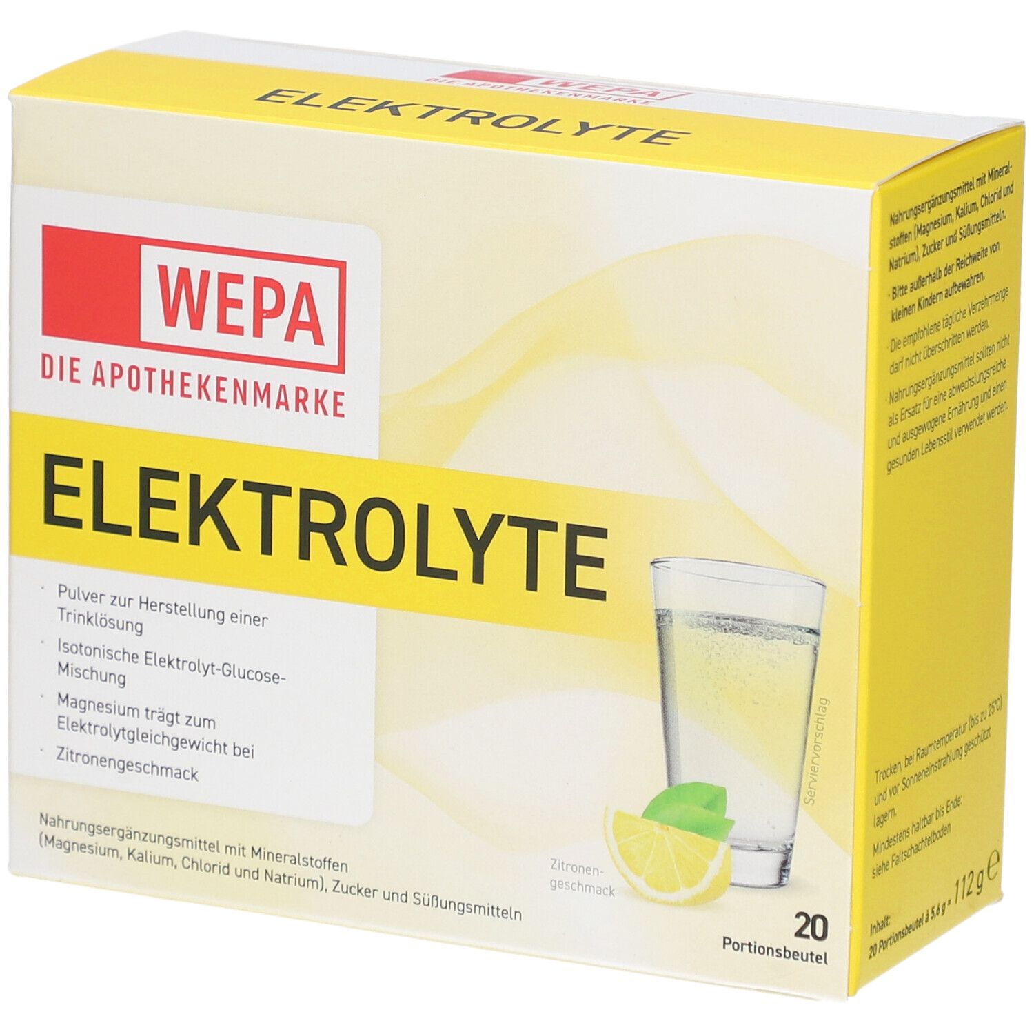 Wepa Elektrolyte Pulver Zitrone 20x5,6 g