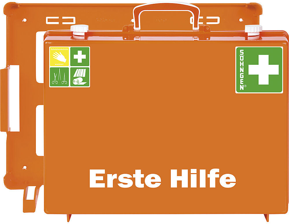 Erste-Hilfe-Koffer nach DIN 13169, signalorange, HxBxT 300 x 400 x 150 mm, ohne Inhalt SÖHNGEN