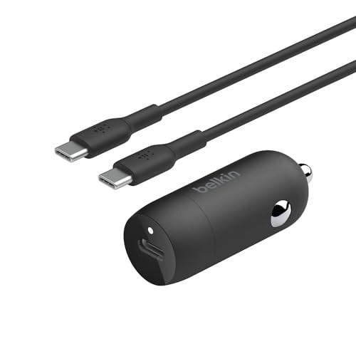 Belkin BoostCharge 30W USB-C Autolader met Kabel, Zwart