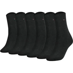 TOMMY HILFIGER Damen Socken, 6er Pack - Classic, Strümpfe, einfarbig Grau / 35-38