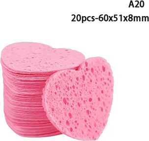 Inspire Curations 20 50 Piece Compressed Facial Sponge Natural Cellulose Makeup Remover And Face Cleansing Pads 20pcs 60x51x8mm