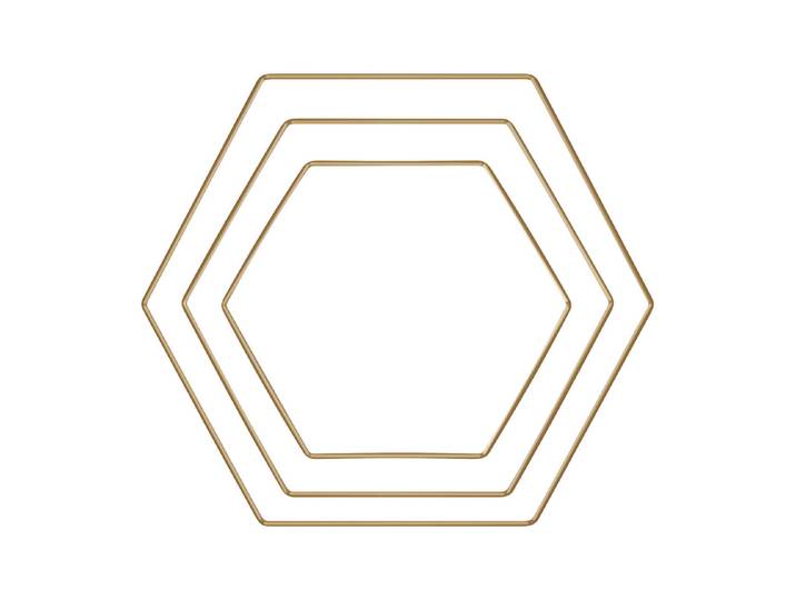 Metallringe Hexagon sortiert, je 1x20cm, 25cm, 30cm, Box 3Stück
