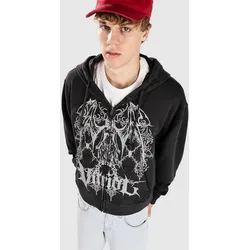 Vitriol Evil King Boxy Sweatjacke vintage black Gr. XL