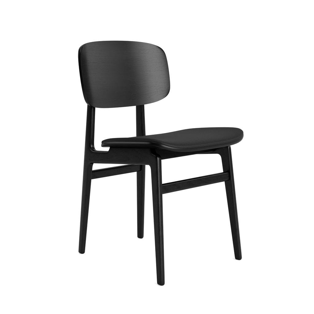 NORR11 NY11 Stuhl gepolstert (Gestell Eiche schwarz, Ultra Leder schwarz) Gestell Eiche schwarz, Ultra Leder schwarz W1NY111008FSCoblpl41599