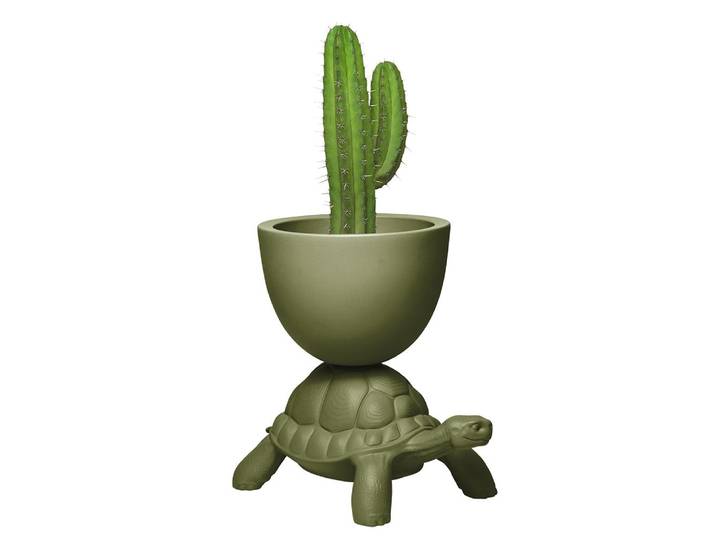 QEEBOO vase TURTLE CARRY PLANTER (Deep green - Polyéthylène)