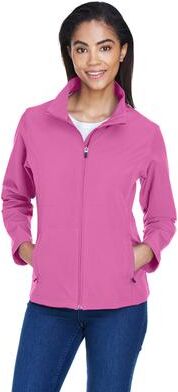 Team 365 TT80W Women's Leader Soft Shell Jacket in Sport Charity Pink size XS