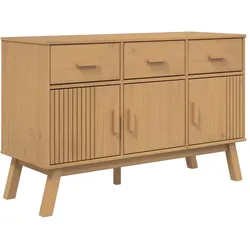 vidaXL Sideboard OLDEN Braun 114x43x73,5 cm Massivholz Kiefer