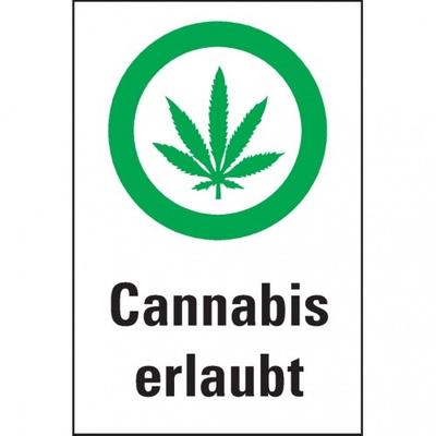 Dreifke® Hinweis-Kombischild Cannabis erlaubt, praxisbewährt, Kunststoff, 200x300mm