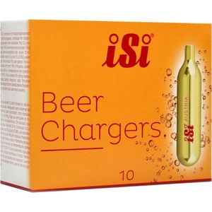 iSi Bierkapseln 3250412 Beer Chargers, ohne Gewinde, für Bierzapfanlagen CO2 Kartusche je 16g, 10 Stück