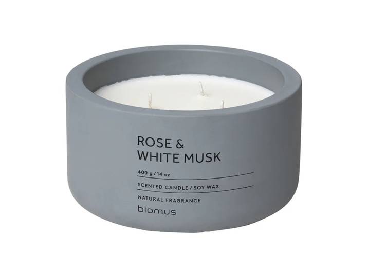 blomus Bougie parfumée Fraga 25 heures Rose & White Musk-Flintstone