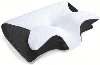 Uplift Essentials Memory Foam Cervical Pillow 2 in 1 Ergonomic Orthopedic Contour Pillow For Neck And Shoulder Support black