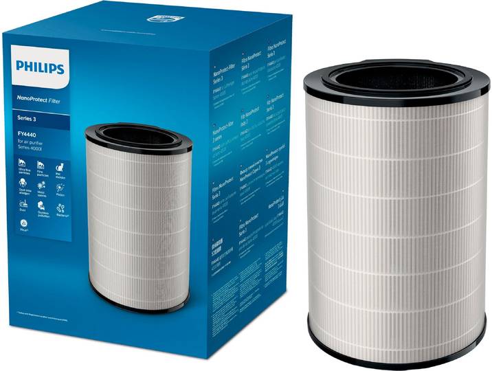 NanoProtect Filter PHILIPS FY4440/30 , schwarz-weiß (weiß, schwarz), B:16,5cm H:35,8cm T:25,5cm, Kunststoff, Vlies, Filterkartuschen, NanoProtect Filter, Kombifilter