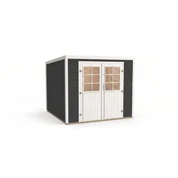Weka Gartenhaus Lugo mit Doppeltür - 19 mm anthrazit 235 x 235 cm (Lugo Gr. 3)