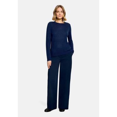 Strickpullover BETTY BARCLAY "Damen mit Rundhalsausschnitt", Damen, Gr. 40, blau (iris blau), Strick, Obermaterial: 100% Kaschmir, Basic, gerade lang, Rundhals, Pullover Strickpullover