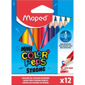 Maped Buntstifte Color Peps Strong Mini, 862812, farbig sortiert, aus Kunststoff, 12 Stück