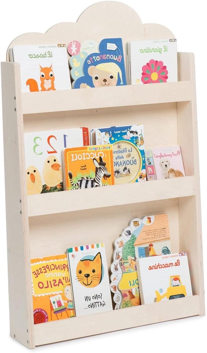 Montessori Kinder Boekenkast met 3 Planken - Naturel Hout - Hoogte: 95 cm