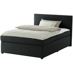 Boxspringbett mit Matratze und Topper  H3  ¦ schwarz ¦ Maße (cm): B: 147 H: 104