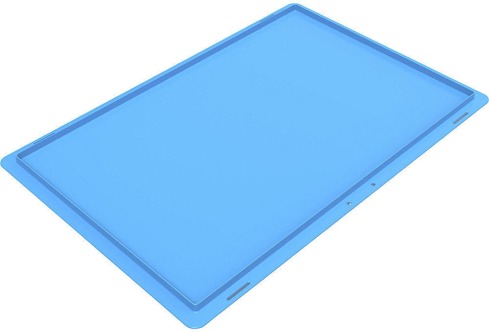 kaiserkraft Auflagedeckel für Faltbox, blau, LxB 600 x 400 mm, ohne Verriegelung
