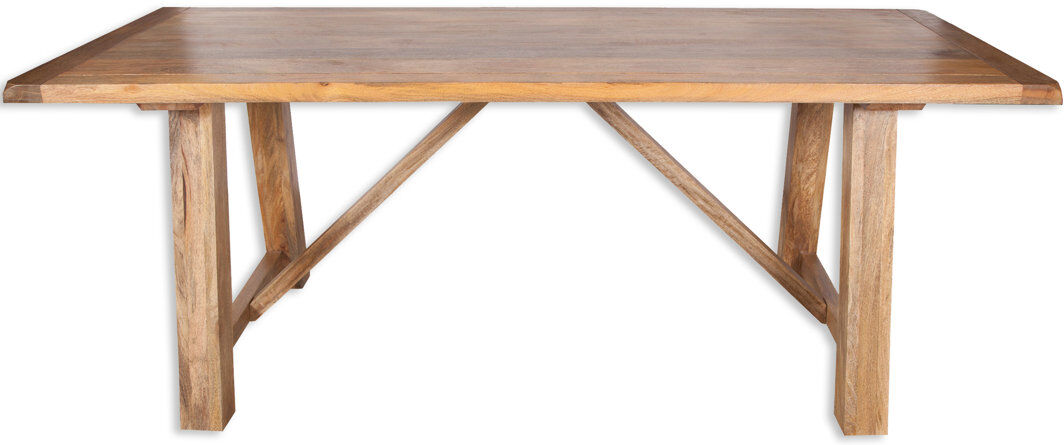 Union Rustic Amesbury Mango Rectangular Wood Top Dining Table with Wood Base H76 x L200 x W90cm