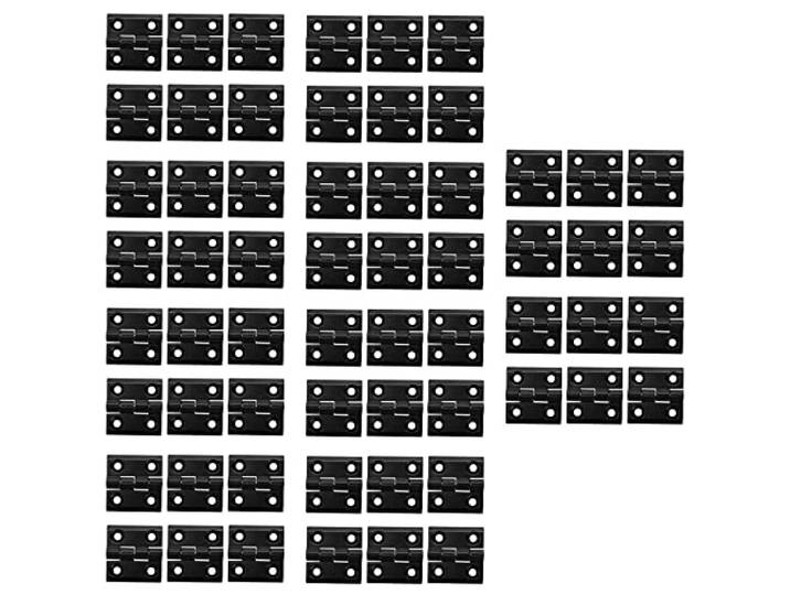Vueqkueg Scharnier Aluminium 50mmx50mm - Moebel Beschlag Tuer Schrank Plus 60 Stueck Scharnier Schwarz Aluminium, Gewicht 502 g pro Satz, 50x50x11 mm, Lochabstand 30x30 mm, und Moebel Beschlag