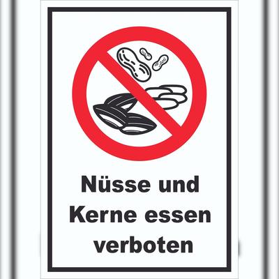 HB-Druck Nüsse und Kerne essen verboten Schild A0 (841x1189mm)