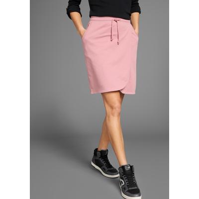 Jerseyrock KANGAROOS, Damen, Gr. 32, rosa (dunkel rosa), Jersey, Obermaterial: 95% Baumwolle, 5% Elasthan, bequem mini, Röcke, in Wickeloptik mit elastischem Bund