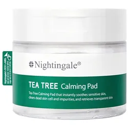 NightinGale, Gesichtsreinigung, Teebaumöl, Peeling & Beruhigende Reinigungspads, 60 Stück (Reinigungstücher)