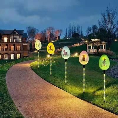 Uplifted Finds 5 Pack Solar Easter Egg Stake Lights   8 Mode Waterproof Outdoor Garden & Pathway Decorations 5 Pack Solar Easter Egg Stake Lights   8 Mode Waterproof Outdoor Garden & Pathway Decorations