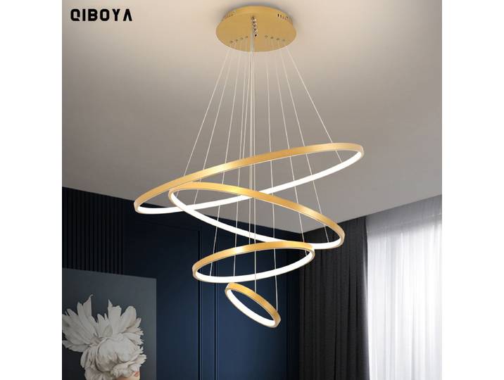 Moderne led salle à manger lustres simple anneau lustre salon chambre lumières maison éclairage intérieur décoratif lampes suspendues