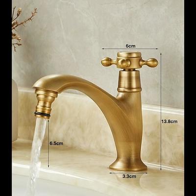 Badezimmer Waschbecken Wasserhahn Antik Messing Einhebel Einlochmontage Centerset Waschtisch Badezimmer Eitelkeit Wasserhahn